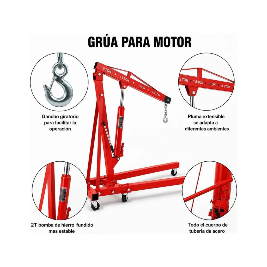 Tecle Pluma Grua Hidraulico 2 Toneladas Desmontable