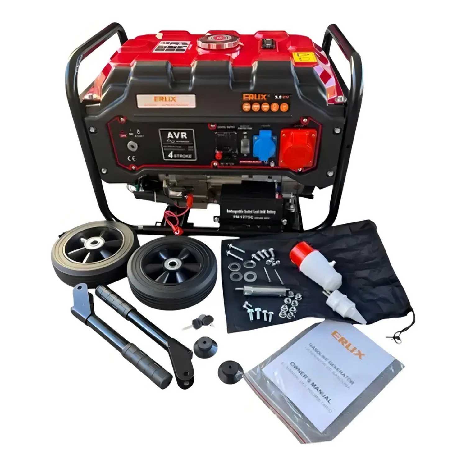 Generador Erux ER-3500W a Gasolina Portátil con Control Remoto y Tecnología AVR