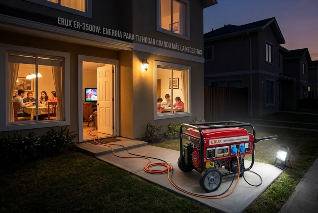 Generador Erux ER-3500W a Gasolina Portátil con Control Remoto y Tecnología AVR