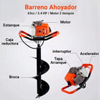Ahoyador Barreno 63cc Japonés | 3 Brocas + Extensión