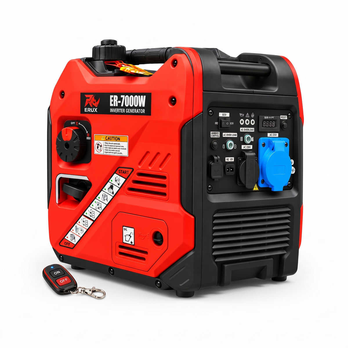 Generador Inverter Insonoro 7000W ERUX (Partida Eléctrica y Control Remoto)