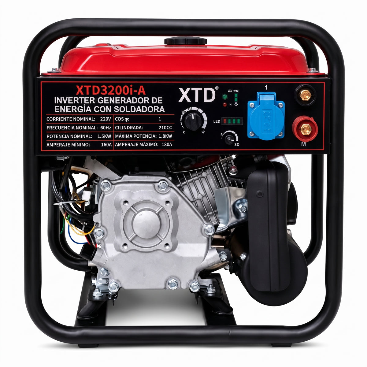 Motosoldador Inverter a Gasolina 180A / Generador 2000W 220V (Modelo XKP XTD3200i-A)