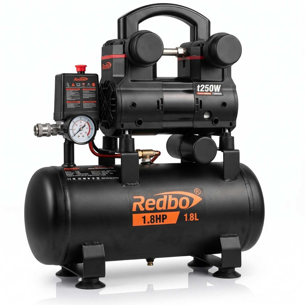 Compresor de Aire Silencioso 10 Litros 1280W ACN-1280-10L | Negro