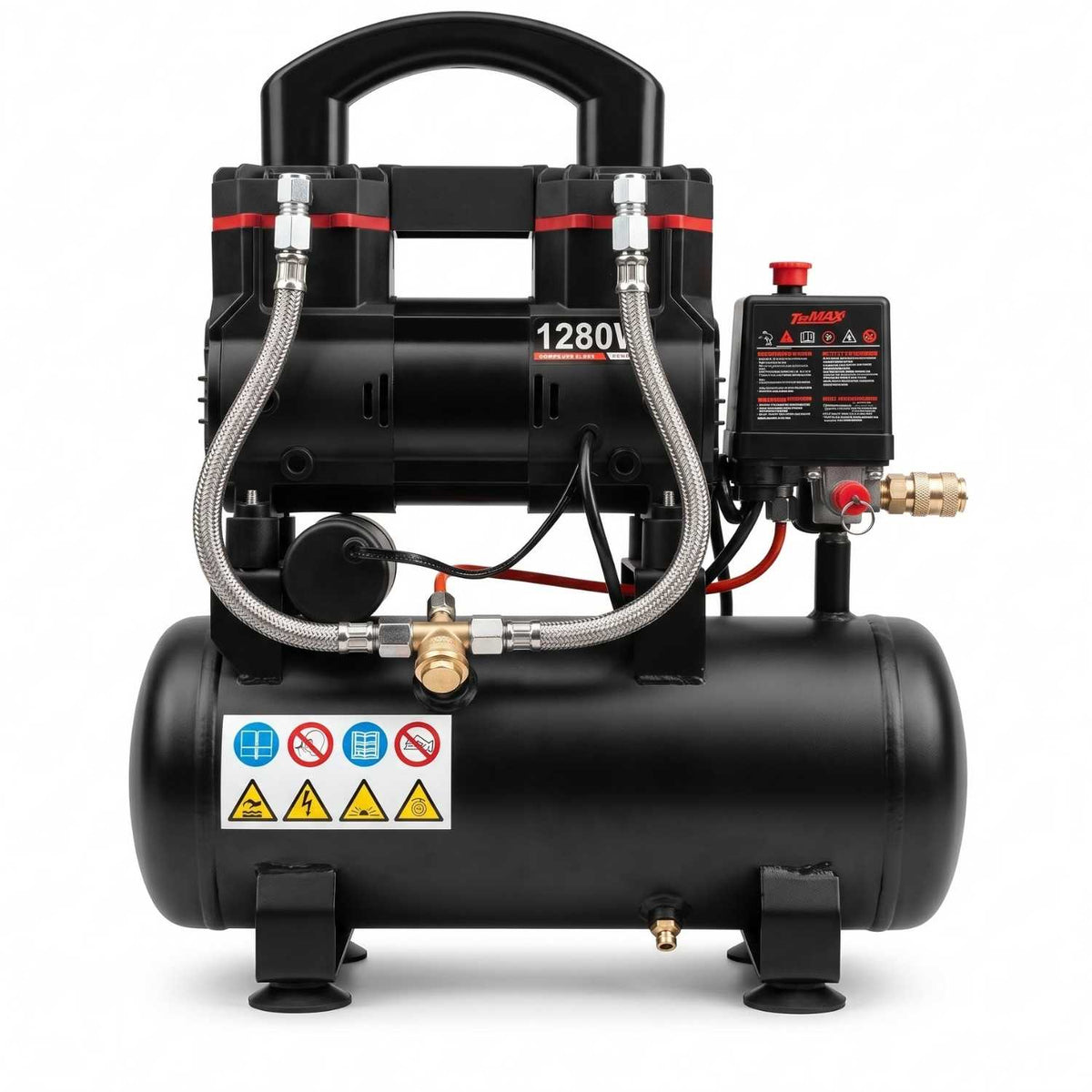 Compresor de Aire Silencioso 10 Litros 1280W ACN-1280-10L | Negro