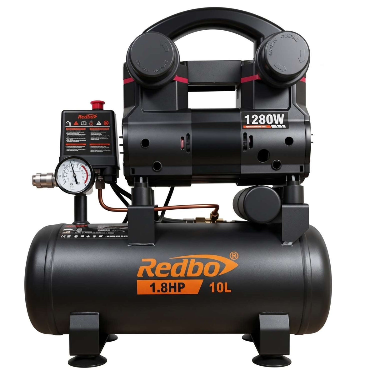 Compresor de Aire Silencioso 10 Litros 1280W ACN-1280-10L | Negro
