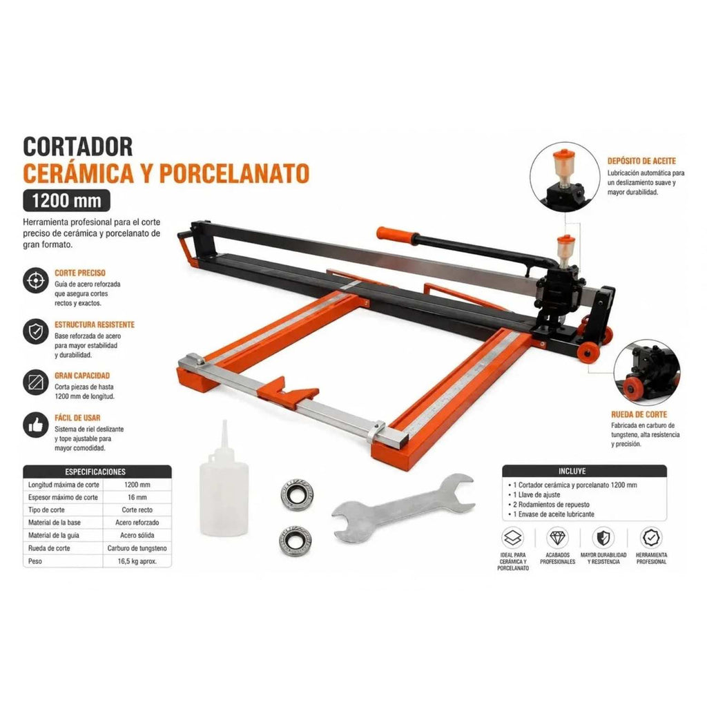 Cortador de Ceramica y Porcelanato Manual 1200 mm con Laser