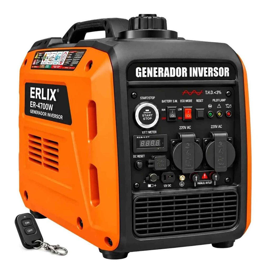 Generador Inverter Insonoro 4700W Erux con Partida Eléctrica y Control Remoto