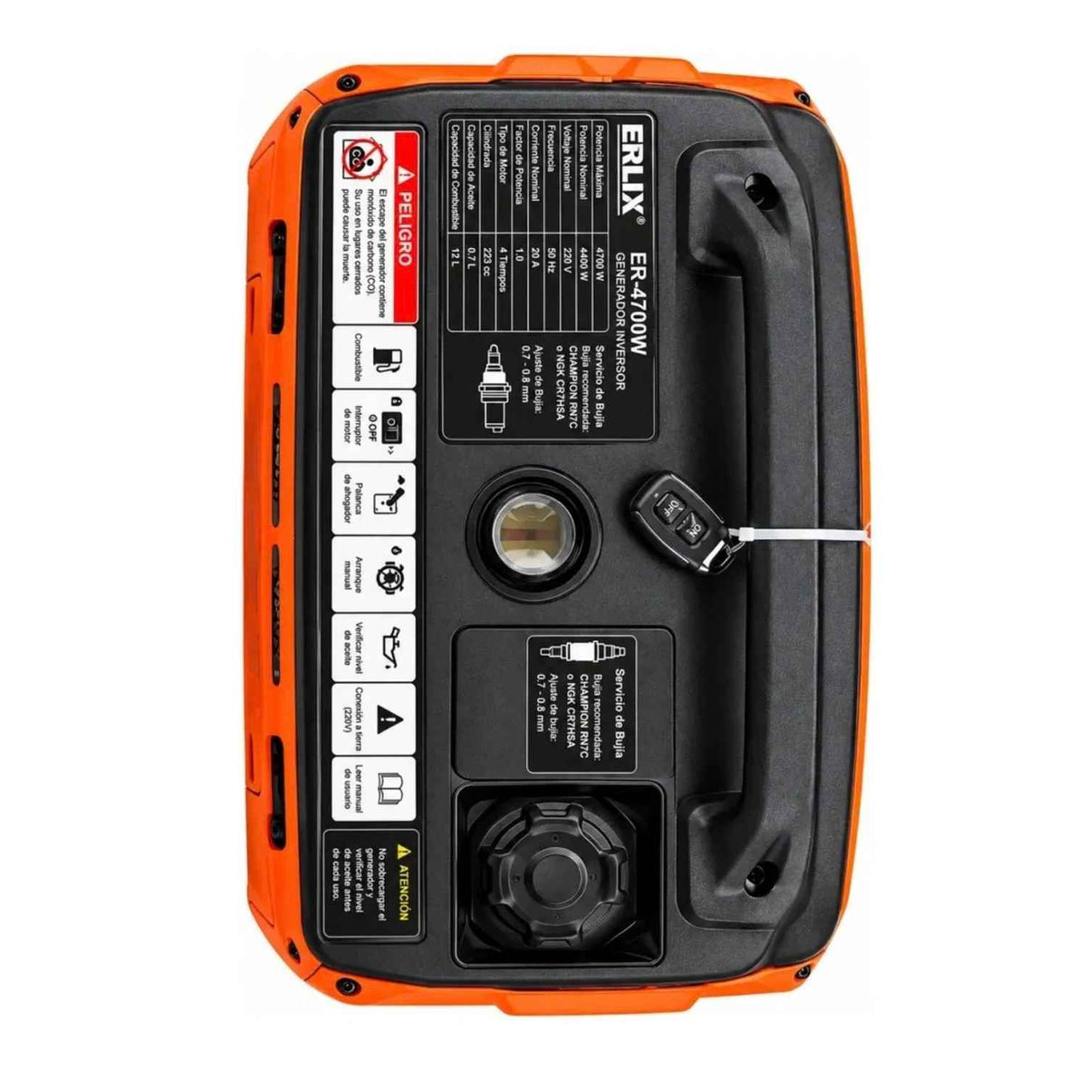 Generador Inverter Insonoro 4700W Erux con Partida Eléctrica y Control Remoto