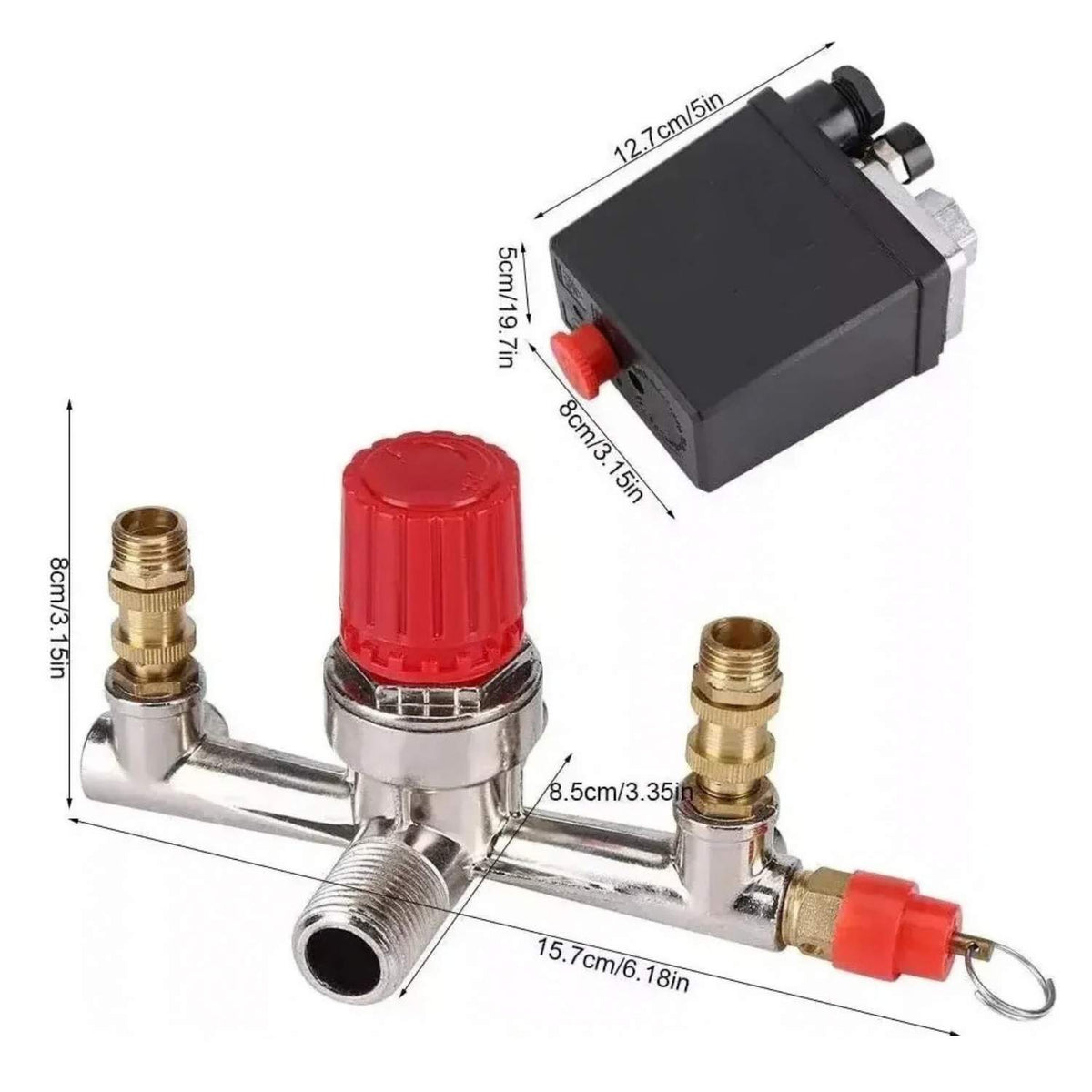 Presostato 4 Vías para Compresor de Aire 220V | Interruptor de Presión