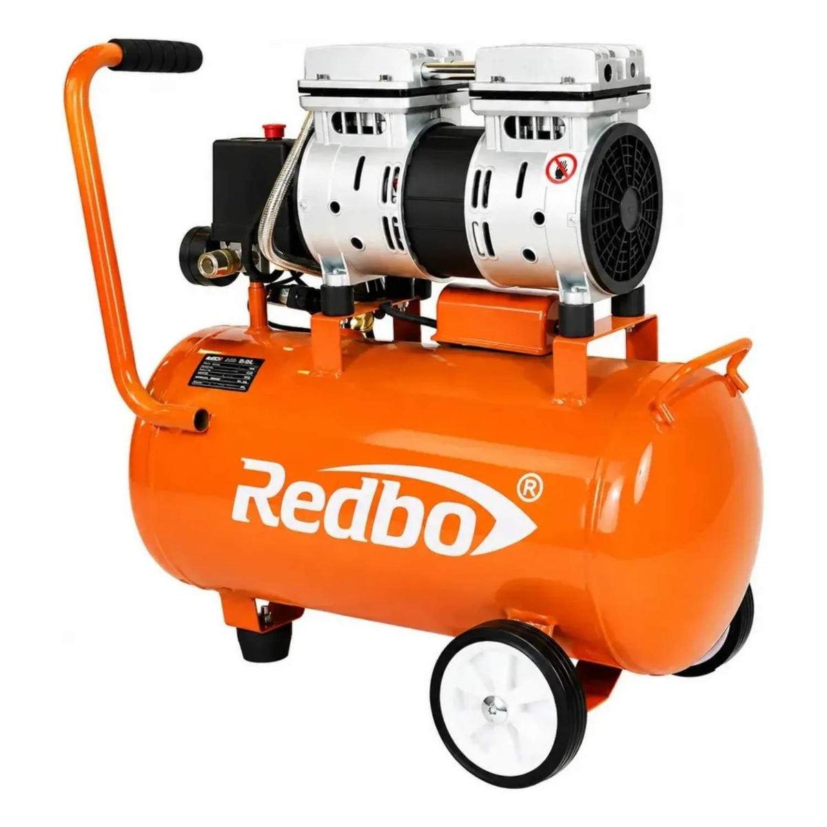Compresor de Aire Silencioso 25 Litros Redbo 550W Oil Free Naranja