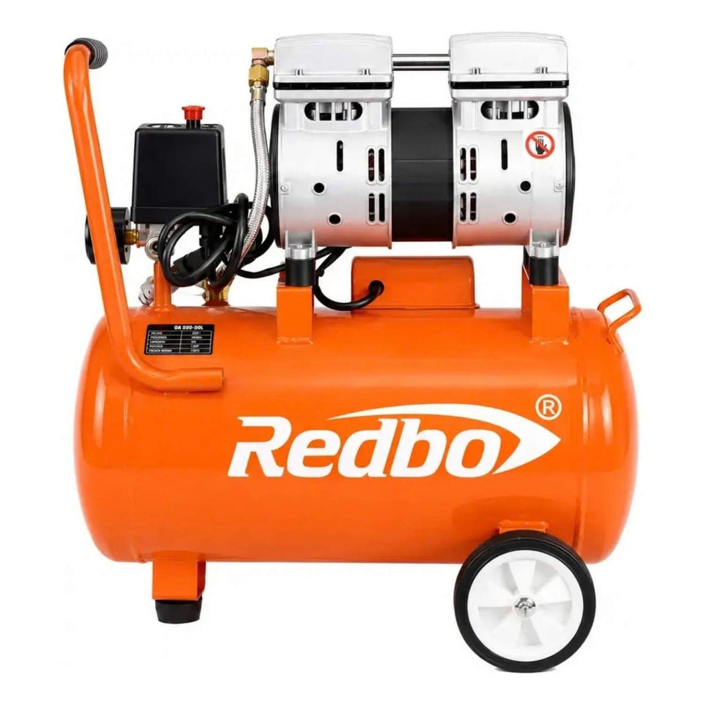 Compresor de Aire Silencioso 25 Litros Redbo 550W Oil Free Naranja